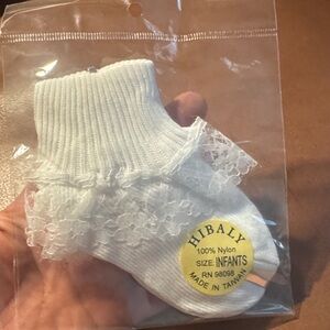 Hibaly Infant 10 pk White Lace Socks